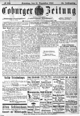 Coburger Zeitung Sonntag 31. Dezember 1905