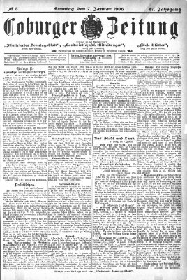 Coburger Zeitung Sonntag 7. Januar 1906