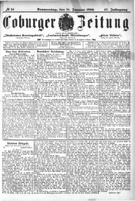 Coburger Zeitung Donnerstag 18. Januar 1906