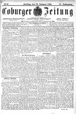 Coburger Zeitung Freitag 19. Januar 1906