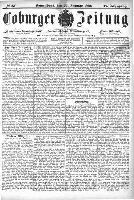 Coburger Zeitung Samstag 27. Januar 1906