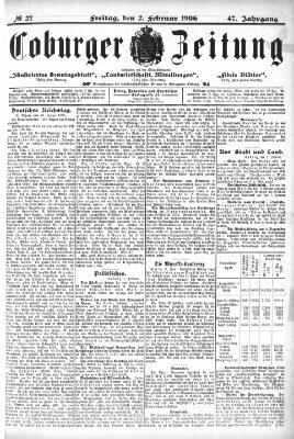 Coburger Zeitung Freitag 2. Februar 1906