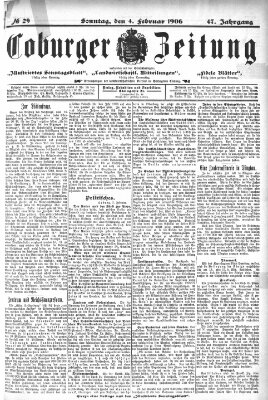 Coburger Zeitung Sonntag 4. Februar 1906