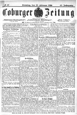 Coburger Zeitung Sonntag 25. Februar 1906