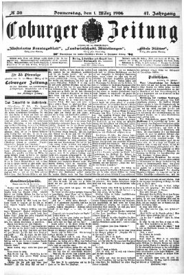 Coburger Zeitung Donnerstag 1. März 1906