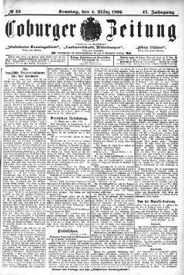 Coburger Zeitung Sonntag 4. März 1906