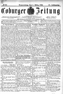 Coburger Zeitung Donnerstag 8. März 1906