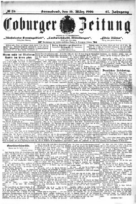 Coburger Zeitung Samstag 10. März 1906