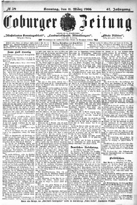 Coburger Zeitung Sonntag 11. März 1906