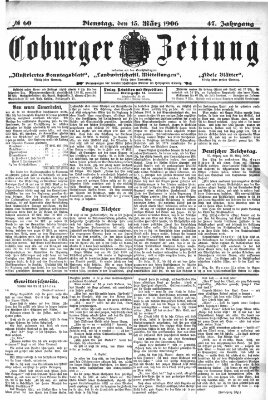 Coburger Zeitung Dienstag 13. März 1906