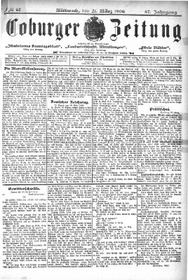 Coburger Zeitung Mittwoch 21. März 1906