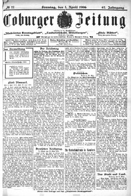 Coburger Zeitung Sonntag 1. April 1906