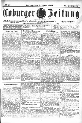 Coburger Zeitung Freitag 6. April 1906