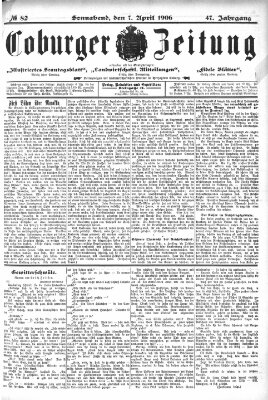 Coburger Zeitung Samstag 7. April 1906