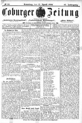 Coburger Zeitung Sonntag 15. April 1906