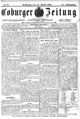 Coburger Zeitung Sonntag 22. April 1906