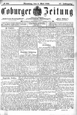 Coburger Zeitung Dienstag 8. Mai 1906