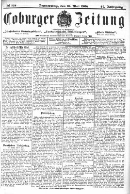 Coburger Zeitung Donnerstag 10. Mai 1906