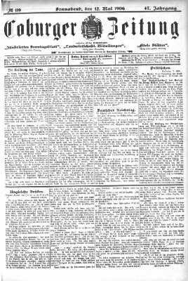 Coburger Zeitung Samstag 12. Mai 1906