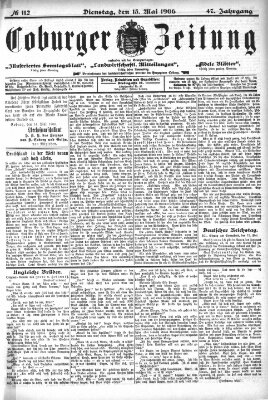 Coburger Zeitung Dienstag 15. Mai 1906