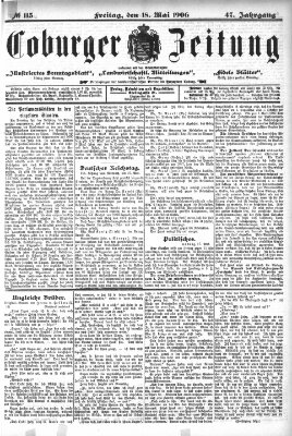 Coburger Zeitung Freitag 18. Mai 1906