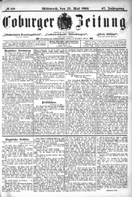 Coburger Zeitung Mittwoch 23. Mai 1906