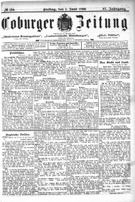 Coburger Zeitung Freitag 1. Juni 1906
