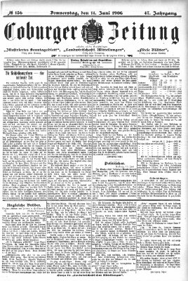 Coburger Zeitung Donnerstag 14. Juni 1906