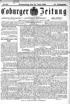 Coburger Zeitung Donnerstag 28. Juni 1906