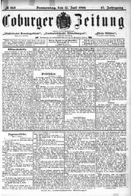 Coburger Zeitung Donnerstag 12. Juli 1906