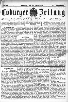 Coburger Zeitung Freitag 13. Juli 1906