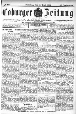 Coburger Zeitung Sonntag 15. Juli 1906