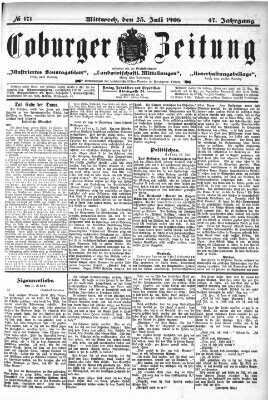 Coburger Zeitung Mittwoch 25. Juli 1906