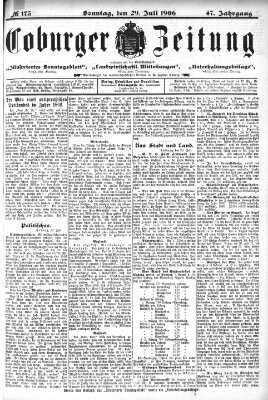 Coburger Zeitung Sonntag 29. Juli 1906