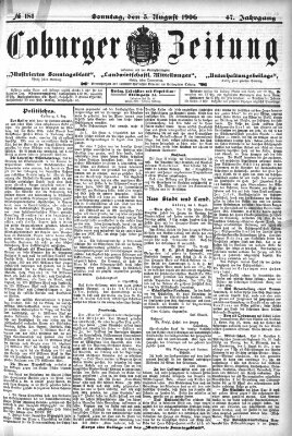 Coburger Zeitung Sonntag 5. August 1906