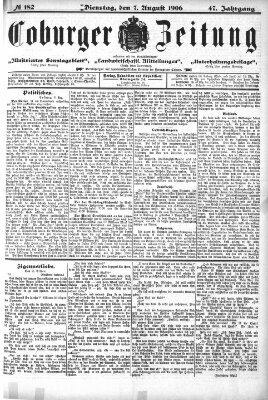 Coburger Zeitung Dienstag 7. August 1906