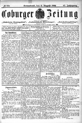 Coburger Zeitung Samstag 11. August 1906