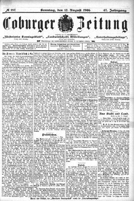 Coburger Zeitung Sonntag 12. August 1906