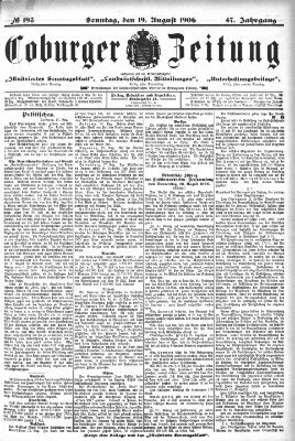 Coburger Zeitung Sonntag 19. August 1906