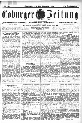 Coburger Zeitung Freitag 24. August 1906