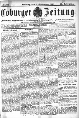 Coburger Zeitung Sonntag 2. September 1906