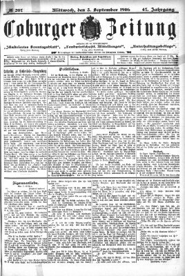 Coburger Zeitung Mittwoch 5. September 1906