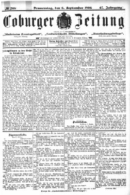 Coburger Zeitung Donnerstag 6. September 1906