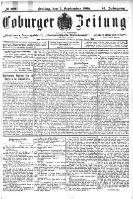 Coburger Zeitung Freitag 7. September 1906