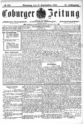 Coburger Zeitung Dienstag 11. September 1906