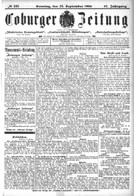 Coburger Zeitung Sonntag 23. September 1906