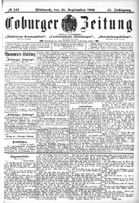 Coburger Zeitung Mittwoch 26. September 1906