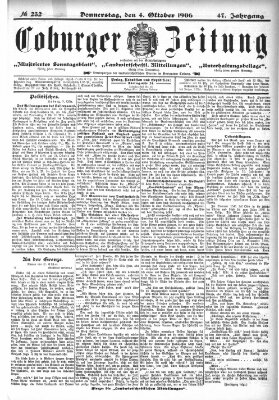 Coburger Zeitung Donnerstag 4. Oktober 1906