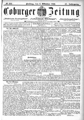 Coburger Zeitung Freitag 5. Oktober 1906