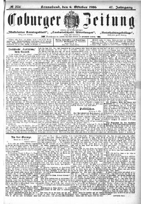 Coburger Zeitung Samstag 6. Oktober 1906